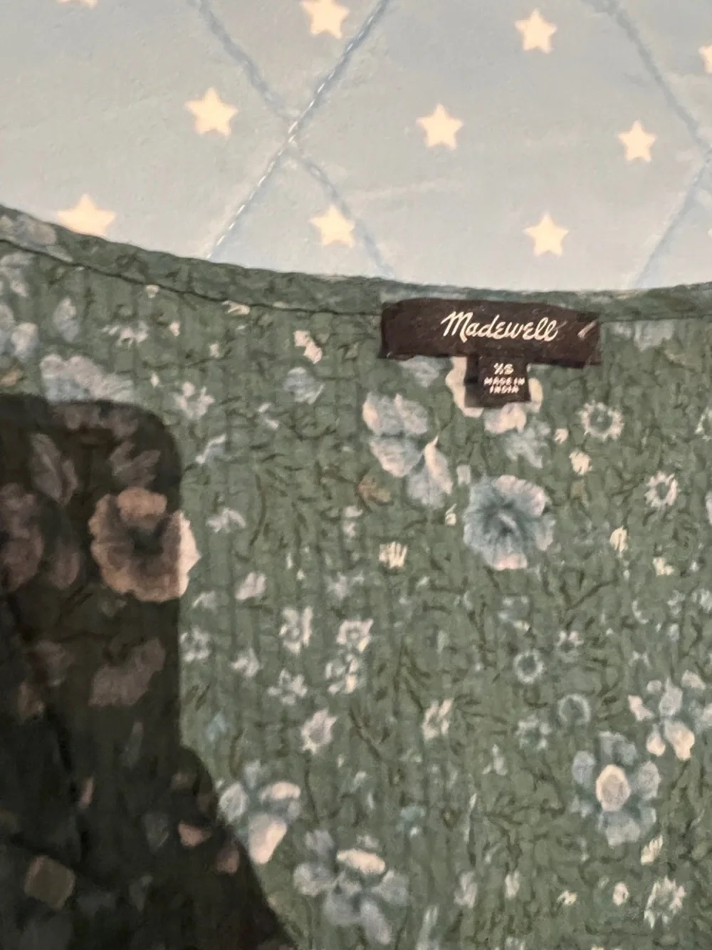 Madewell Woodland Floral Seersucker Sweetheart Wrap Top XS like new